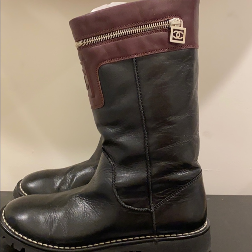 Authentic Chanel motorcycle boots size 39